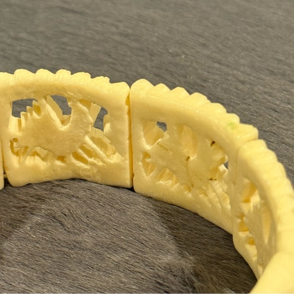 Vtg Carved Bone Rooster Bracelet - Picture 14 of 16
